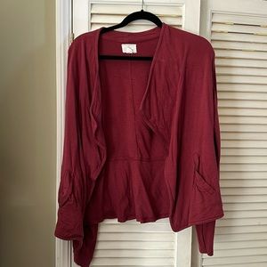 Burnt red “sweatshirt” type blazer